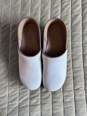 Dansko Women's Perforated Slip-On Clog - White